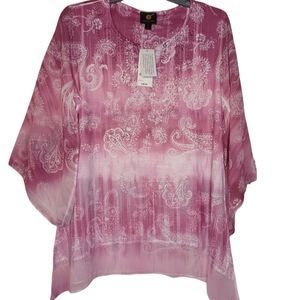 New JM Collection pink blouse size Medium